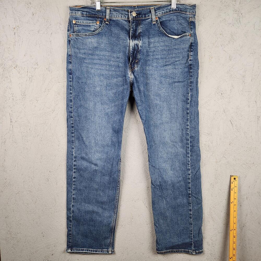 Levis 505 Jeans Mens 38x30 Blue Denim Straight Leg Regular Fit Stretch Mid Wash